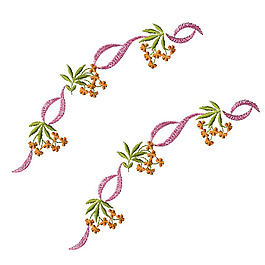 繡花 植物 植物花紋 花朵 樹葉 免費素材