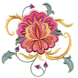 繡花 花卉 藤蔓 家紡 免費(fèi)素材