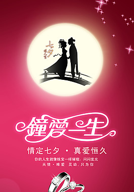 七夕情人節(jié)海報PSD分層素材