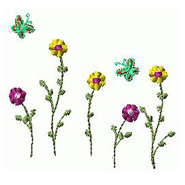 繡花 植物 花朵 蝴蝶 家紡 免費素材