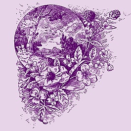 印花矢量圖 藝術(shù)效果 手繪 復(fù)古 色彩 免費素材