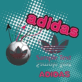 印花矢量圖 圖文結(jié)合 文字 英文 ADIDAS 免費(fèi)素材