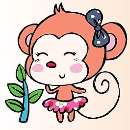 印花矢量圖 可愛(ài)卡通 卡通動(dòng)物 猴子 色彩 免費(fèi)素材