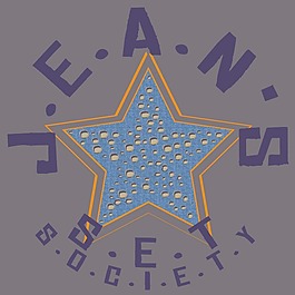 印花矢量圖 圖文結(jié)合 文字 英文 五角星 免費(fèi)素材