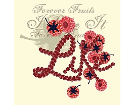 印花矢量圖 圖文結(jié)合 文字 英文 水果 免費(fèi)素材