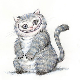 位圖 插畫 愛麗絲漫游仙境 動物 貓 免費素材