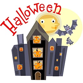 印花矢量圖 可愛卡通 卡通元素 城堡 色彩 免費素材