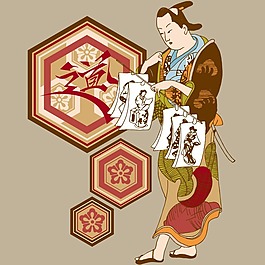 印花矢量圖 主題 和風(fēng)系列 日本風(fēng)格 圖文結(jié)合 免費(fèi)素材