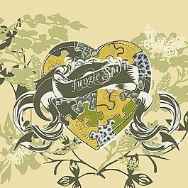 印花矢量圖 圖文結合 文字 英文 緞帶 免費素材