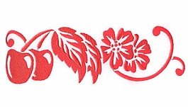 繡花 花卉 藤蔓 蘋果 家紡 免費素材