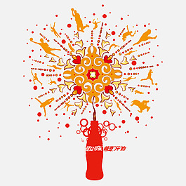 印花矢量圖 可口可樂 花紋 圓點 愛心 免費素材
