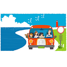 公路上行駛的汽車