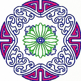 繡花 花紋 花卉 民族 家紡 免費素材