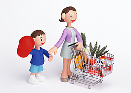 母子購物圖片