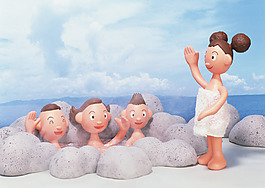 小孩浸溫泉圖片