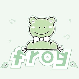 印花矢量圖 可愛(ài)卡通 卡通動(dòng)物 青蛙 英文 免費(fèi)素材
