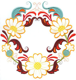 繡花 花卉 花環(huán) 家紡 免費(fèi)素材