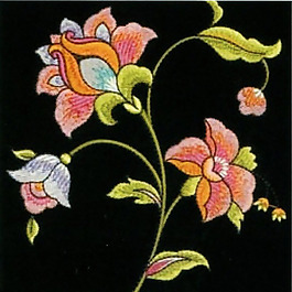 繡花 花卉 藤蔓 家紡 免費素材