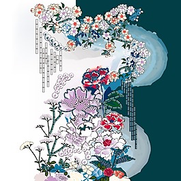 印花矢量圖 植物 花卉 優(yōu)雅植物 色彩 免費(fèi)素材