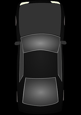 黑色轎車TOPVIEW