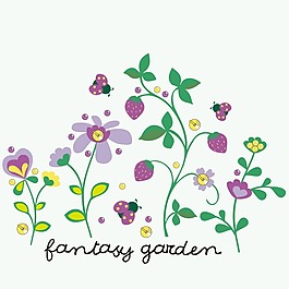 印花矢量圖 可愛(ài)卡通 卡通植物 花朵 色彩 免費(fèi)素材