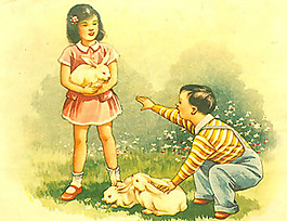 位图 老上海风情 人物 男孩 女孩 免费素材
