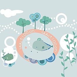 印花矢量圖 可愛卡通 卡通動物 魚 海底 免費素材