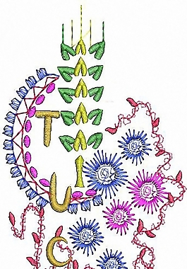 繡花 植物花卉 藤蔓 家紡 免費素材