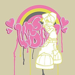 印花矢量圖 可愛卡通 卡通人物 女孩 文字 免費(fèi)素材