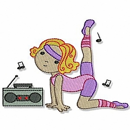 繡花 女孩 收音機 家紡 免費素材