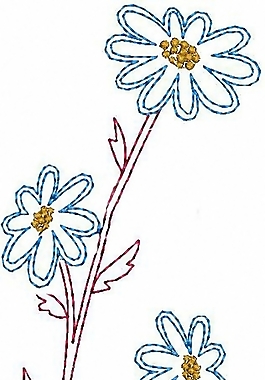 繡花 植物花卉 雛菊 家紡 免費(fèi)素材