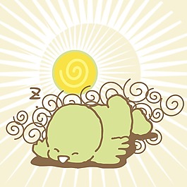 印花矢量圖 可愛卡通 卡通動物 小雞 太陽 免費素材