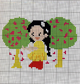 毛衫圖案 人物 女孩 植物 免費(fèi)素材
