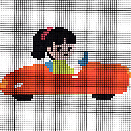 毛衫圖案 小女孩 汽車 毛衣 免費素材