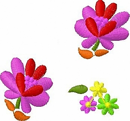 繡花 優(yōu)雅植物 花卉 家紡 免費素材