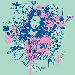 印花矢量圖 圖文結(jié)合 英文 人物 女人 免費(fèi)素材