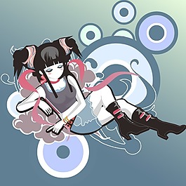 印花矢量圖 可愛卡通 卡通人物 女孩 圖形 免費素材
