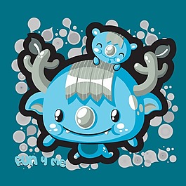印花矢量圖 可愛(ài)卡通 卡通動(dòng)物 鹿 圓點(diǎn) 免費(fèi)素材