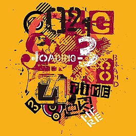 印花矢量圖 圖文結(jié)合 文字 英文 數(shù)字 免費素材