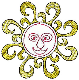 繡花 生活元素 太陽 家紡 免費素材