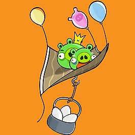 印花矢量圖 男童 卡通形象 憤怒的小鳥 氣球 免費素材