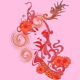 印花矢量圖 時尚休閑女裝 T恤圖案 潮流 人物 免費素材