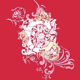 印花矢量圖 圖文結(jié)合 文字 字母 花紋 免費素材