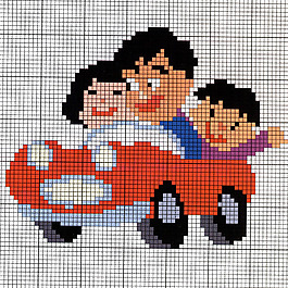 毛衫圖案 小男孩 父母 汽車 毛衣 免費素材