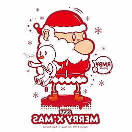 位圖 插畫 圣誕老人 雪人 英文 免費(fèi)素材