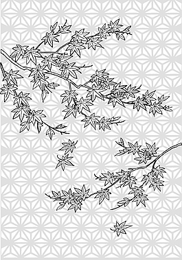 矢量樹枝楓葉