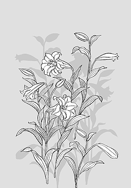 日本矢量風格花卉