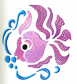 繡花 動(dòng)物 金魚 家紡 免費(fèi)素材