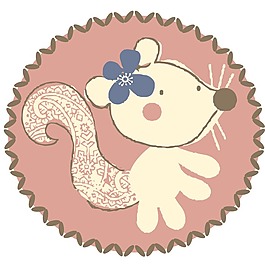 印花矢量圖 嬰童 動物 松鼠 貼布 免費素材
