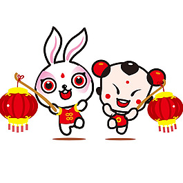 印花矢量圖 民族風(fēng)格 剪紙 喜慶 兔年 免費素材